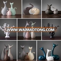 Nordic Style Creative Ceramic Characters animal  Sculpture Ornaments Home Decoration deer  Statue Desktop Crafts