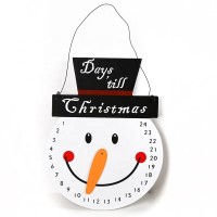 2019 Hot Sale Wooden Christmas Hanging Countdown Snowman Calendar Wall Plaque for Gift and Home decoration