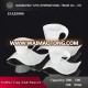 Wave shape ceramic round coffee cup set