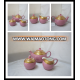 3pcs tea set Colorful Glazed fine bone china tea pot sugar pot and milk pot